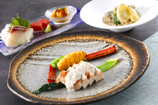 【京都・烟河（けぶりかわ）】里山馳走料理カジュアルコース　漸－ZEN－　2025年6月～2025年8月　御肉料理：京都ぽーくの石窯焼き　豆腐のソース