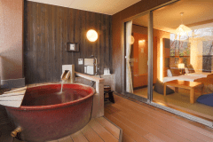 【京都・烟河（けぶりかわ）】温泉露天風呂付スイート「保豆山（ほづやま）」（定員2名～4名）