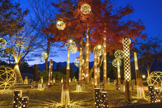 【熊野倶楽部】竹あかり｜アーティスト川渕皓平さんによる作品。優しい灯りが、熊野の夜を彩ります。