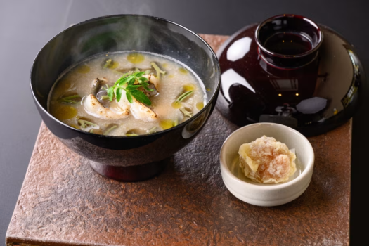 【熊野俱楽部】2025年夏《御食国》《味覚》新牛蒡と潤菜のすり流し 青柚の香り