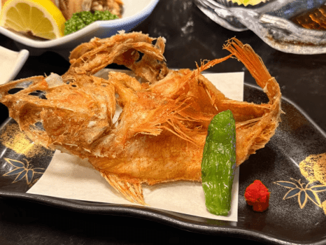 Crispy bones and juicy, tender meat &mdash; Ichinomatsu&rsquo;s signature deep-fried rockfish.