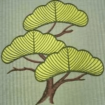 僅於新年前後期間可欣賞到的松紋刺繡榻榻米。