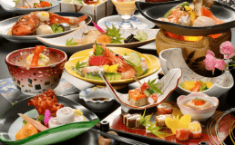 ～日帰り会食【月の膳】～つきのぜん～ 季節の鍋・季節の握り寿司付　～個室４時間利用・入浴付き～