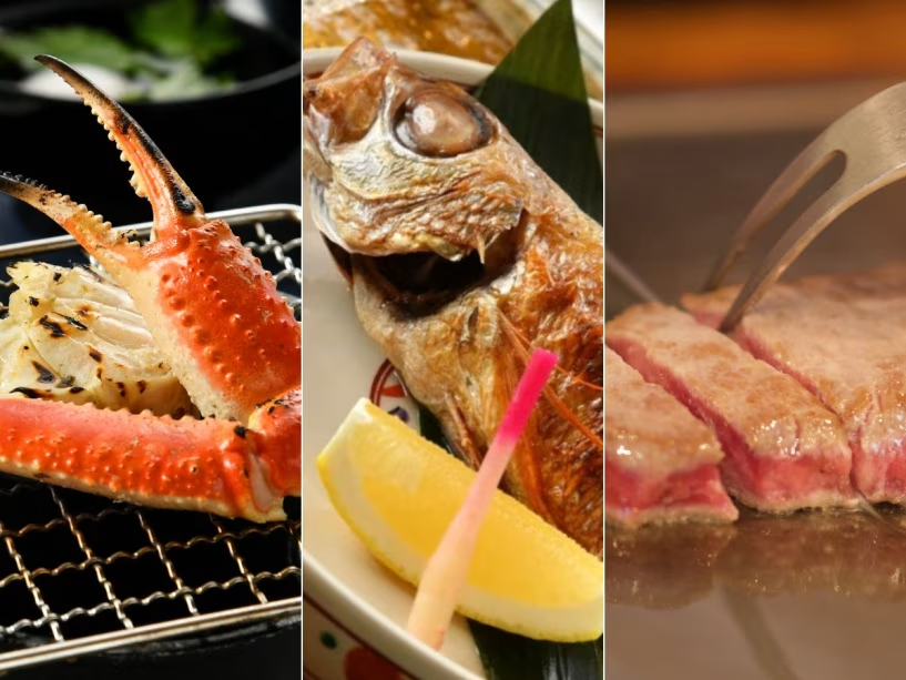 選べるメインプラン!のどぐろ姿塩焼き、焼き蟹、ステーキからお1人様ずつお選びいただけます。 選べるメインプラン!のどぐろ姿塩焼き、焼き蟹、ステーキからお1人様ずつお選びいただけます。