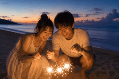 千鳥ケ浜海水浴場では、手持ち花火もOK♪