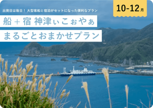 船＋宿 神津ぃこぉやぁ まるごとおまかせプラン（素泊まり）