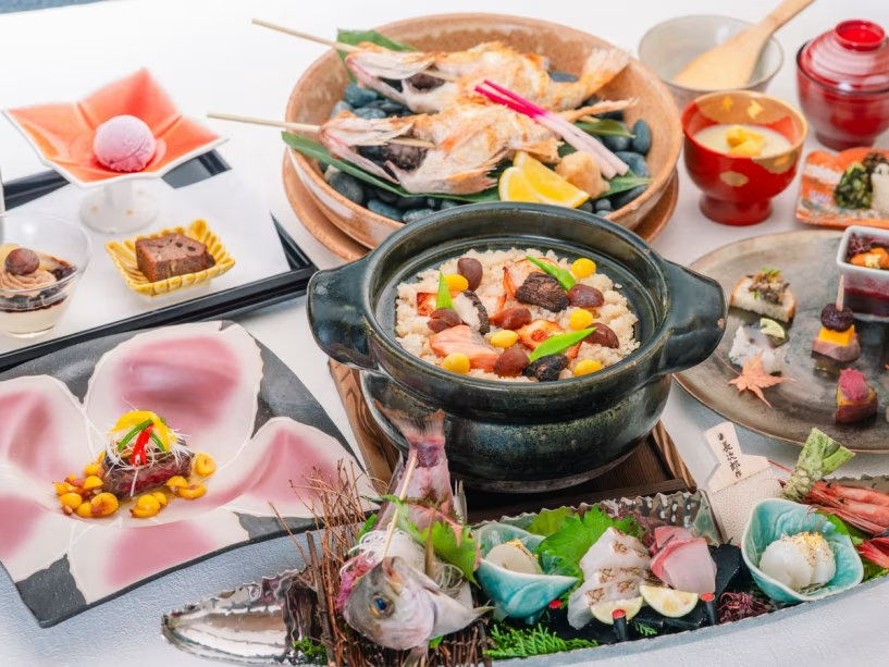 【秋】プレミアムプラン~島根の厳選2大食材「島根和牛」と「のどぐろ」付き贅沢会席で至福のひとときを~(※画像はイメージです。造り・のどぐろは2名盛) 【秋】プレミアムプラン~島根の厳選2大食材「島根和牛」と「のどぐろ」付き贅沢会席で至福のひとときを~(※画像はイメージです。造り・のどぐろは2名盛)