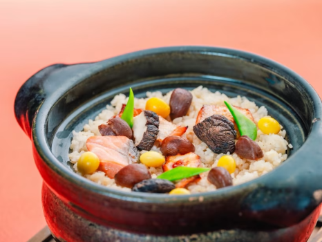 秋の彩りせいろご飯