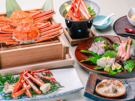 ＜冬季限定＞贅沢にお一人様１杯ずつ「茹で姿蟹」付き蟹会席（※茹で姿蟹・蟹刺しは２名盛）