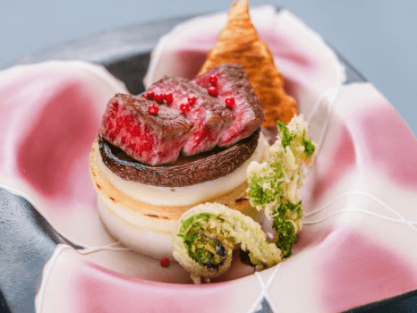 島根県産和牛ステーキと旬の焼き野菜