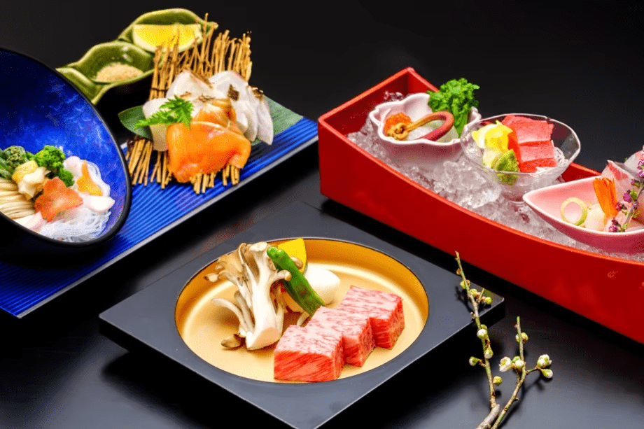 近江牛ステーキと桜鯛の花見鍋を楽しむ春のグルメ会席（イメージ）