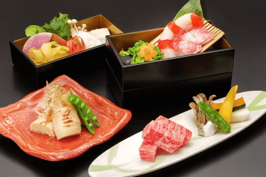 Ａ５認証近江牛と筍のＷステーキ、金目鯛の春香鍋　春会席～美麗～（イメージ）