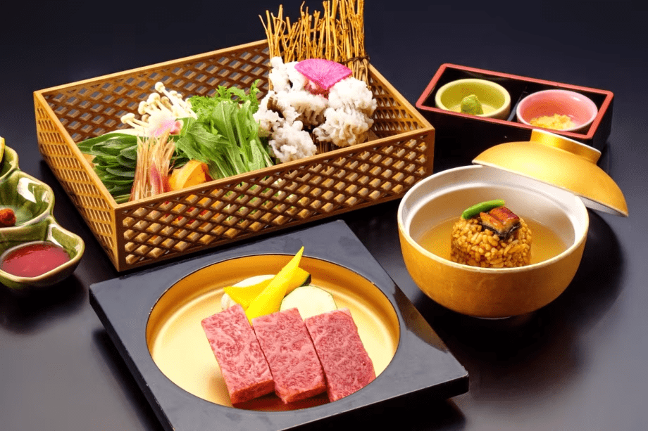 近江牛ステーキ、九条ねぎと瀬戸内鱧の清涼鍋を楽しむ夏のグルメ会席（イメージ）