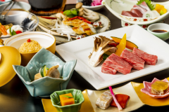 료칸 인기! 인증 오미규 스테이크(100g) 메인 가이세키 플랜