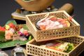 琵琶鱒と甘鯛のしゃぶしゃぶ　季節会席～叡智～（秋のイメージ）※写真は２人前です