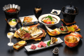 鰻のじゅんじゅん鍋＆近江牛陶板焼きがメインの季節会席（秋のイメージ）