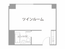 岩木山が一望できる「山側ツインルーム」部屋間取図の一例