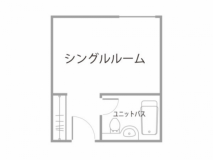 岩木山を一望できる「山側シングルルーム」　部屋間取図の一例