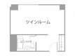 岩木山が一望できる「山側ツインルーム」部屋間取図の一例