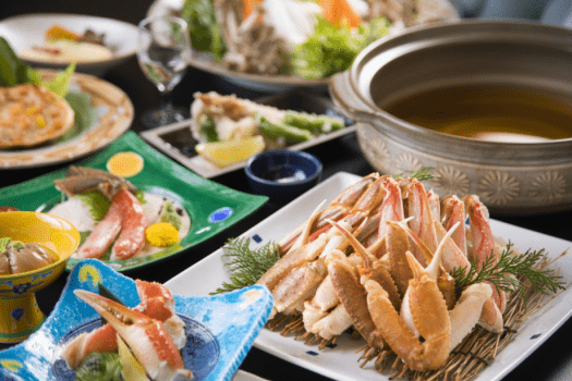 蟹会席イメージ(鍋用の蟹は3人分です) 蟹会席イメージ(鍋用の蟹は3人分です)