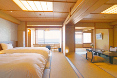 【和室12.5帖＋ツイン＋檜風呂】ご家族、グループ旅行でも“ゆったりと”＜二間続きの特別室＞