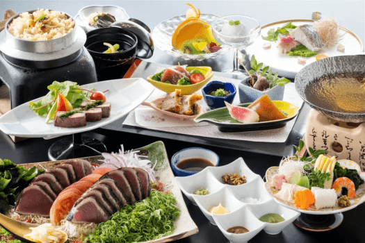 【旬彩物語／春風コース】初鰹の藁焼きタタキ7種味比べ！乙女鯛天日塩蒸しに和牛ローストなど土佐を堪能