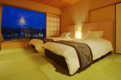 特別室・シモンズのベッドを備えた和モダン寛ぎの客室