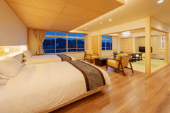 【天誠バリアフリー特別室】土佐ひのきや土佐和紙を使用するなどこだわりの特別室。