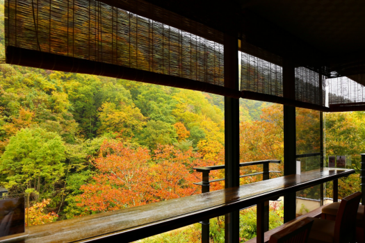 【施設】紅葉香漂う秋の月見台。