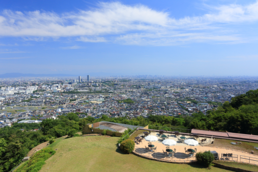 屋上からの風景。大阪市街が一望できる最高のロケーション。
(※屋上に出ることはできません)
