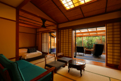 C Type－①（藍・橙）和室＋ベッドルーム＋サンルーム＋露天風呂