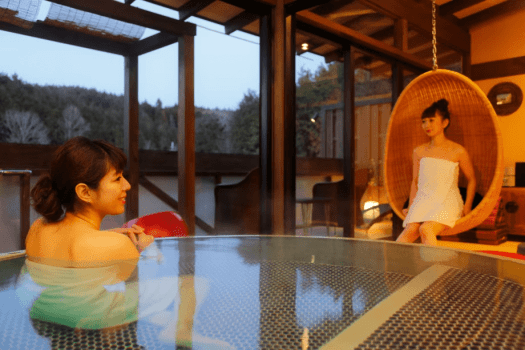 貸切風呂「てふてふ」イメージ　50分間無料（1回目無料）でご利用いただけます。