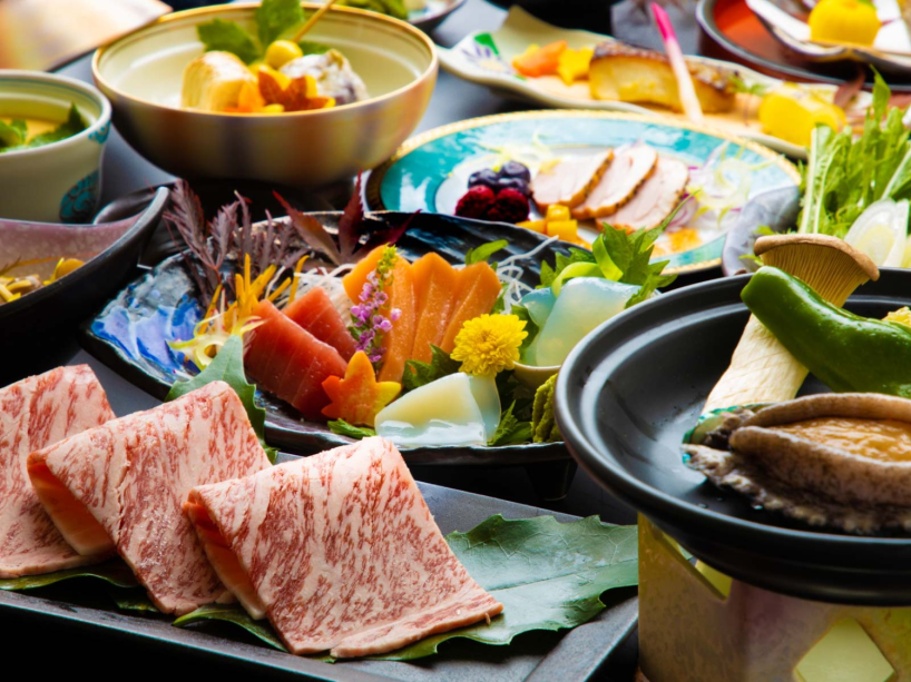 上州牛&活き鮑の踊り焼きなど上州の地産地消を楽しむきむら会席 上州牛&活き鮑の踊り焼きなど上州の地産地消を楽しむきむら会席