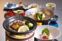 活き鮑の踊り焼き会席