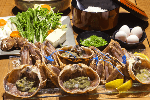 【カニマルシェ】濃厚カニ味噌を使った雑炊は、一度食べたら忘れられない味！ぜひご賞味あれ♪