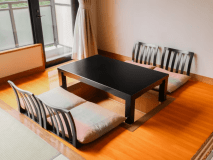 【禁煙】西館和洋室10畳+4.5畳（バス・トイレ付）
堀炬燵形式になっており、足を伸ばしてゆったりとお寛ぎいただけます。