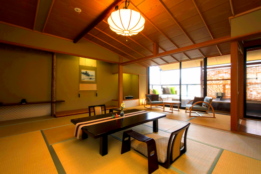 [Toukatei] Guest room A with open-air bath (10 tatami mats) Capacity 4 people