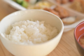 朝食のお米は地元、紫波町産のお米をガス火でじっくり焚き上げました。お米だけでも美味しく召し上がれます。