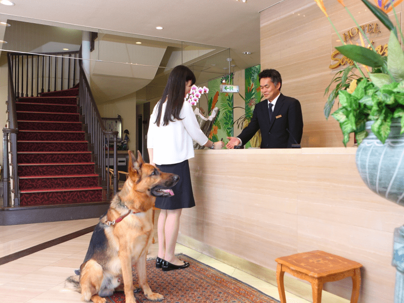 ■チェックインもわんちゃんとご一緒に