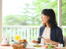 朝の光を浴びながら・・