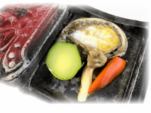 鮑の陶板焼ステーキ