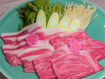 遊楽里のえらべる鳥海舟盛りプラン♪【チョイス③　欲張りなおいしさ　山形牛＆米の娘ぶたのハーフしゃぶコース】