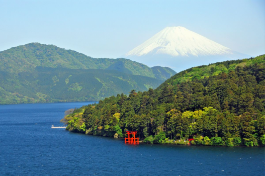芦ノ湖と富士山