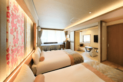 Suite＜淡炭～AWASUMI～＞和洋室60㎡セミダブルツイン+温泉露天風呂