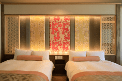 Suite＜淡炭～AWASUMI～＞和洋室60㎡セミダブルツイン+温泉露天風呂