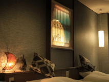 ＜月～TSUKI～＞和室ツインシモンズのセミダブルベット＋シャワールーム付