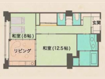 【間取り図】当館で最も広々とした和洋室です。ゆとりある空間でくつろぎのひと時をお過ごしいただけます。御所紅（326号室）
