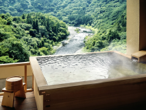 露天風呂付客室【ツイン・35平米】洋室　《川音・渓谷ビュー 》