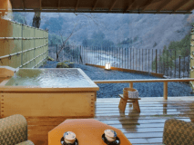 露天風呂付客室（和室）の広縁と眺望