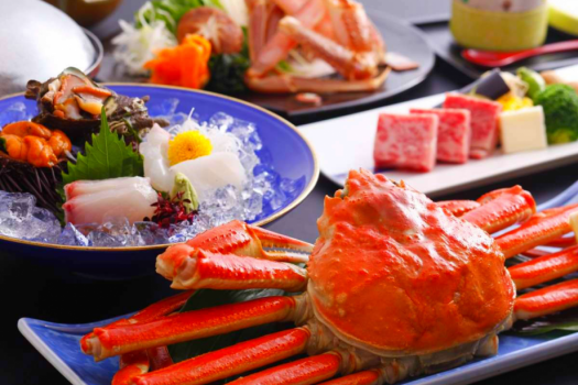 蟹と鳥取県産お肉三種を堪能♪